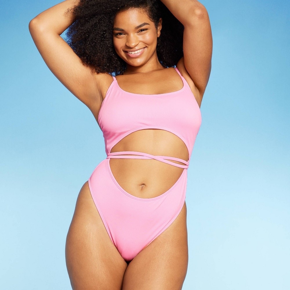 Wild Fable Wrap Cut Out Extra Cheeky One Piece Swimsuit